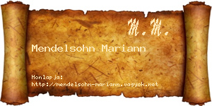 Mendelsohn Mariann névjegykártya